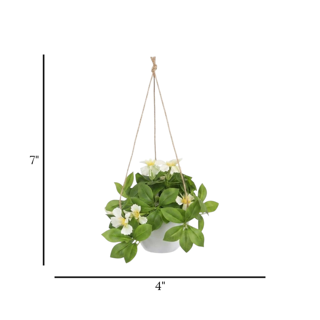 flower pot hanging plastic clematis montana light white 7"x4" china