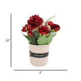 flower pot ceramic camellia maroon 10''x4'' china