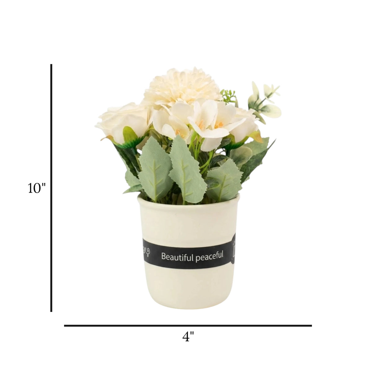 flower pot ceramic camellia white 10''x4'' china