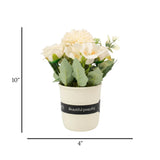 flower pot ceramic camellia white 10''x4'' china