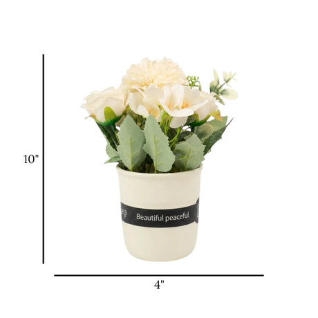 flower pot ceramic camellia white 10''x4'' china