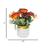 flower pot plastic rose orange 9"x3.8" china