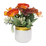 flower pot plastic rose orange 9"x3.8" china