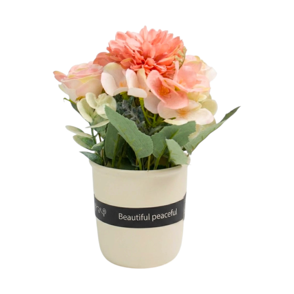flower pot ceramic camellia peach 10''x4'' china