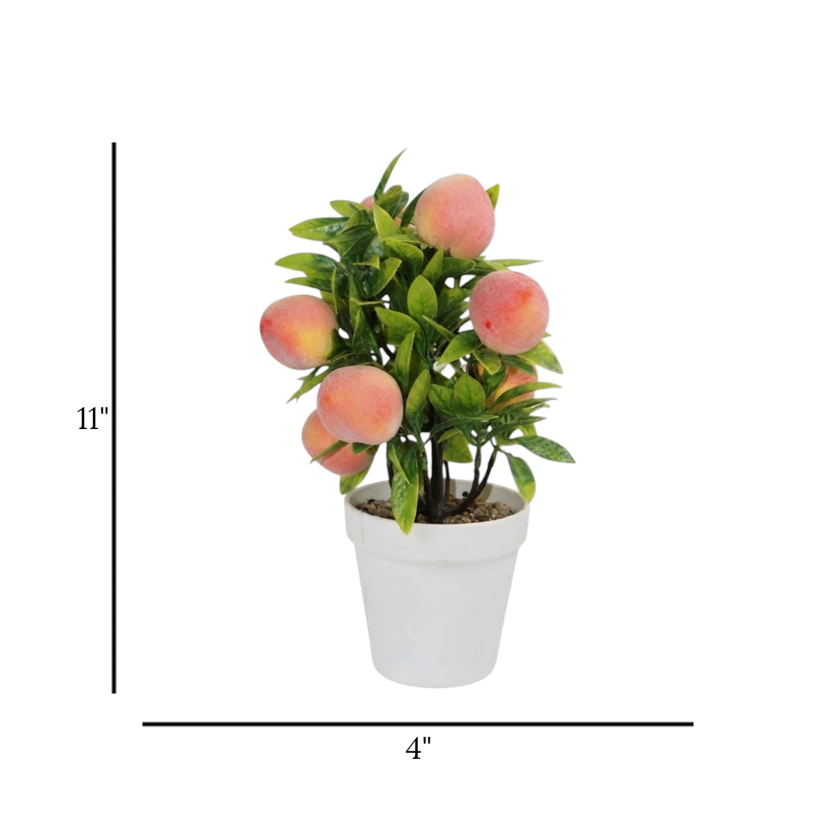 pot plastic peach tree 11"x4" china