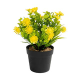 flower pot plastic foliage daisy yellow 9"x4.5" china