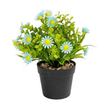 flower pot plastic foliage daisy blue 9"x4.5" china