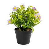 flower pot plastic foliage daisy purple 9"x4.5" china