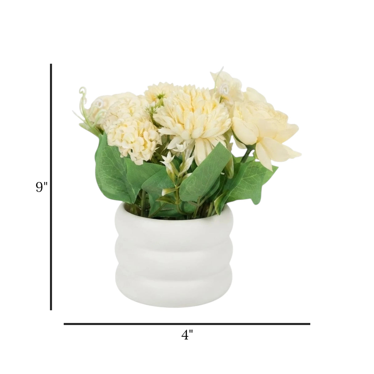 flower pot plastic mums yellow 9''x4'' china