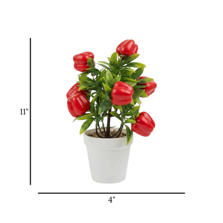 red shimla mirch pot plastic 11"x4" china