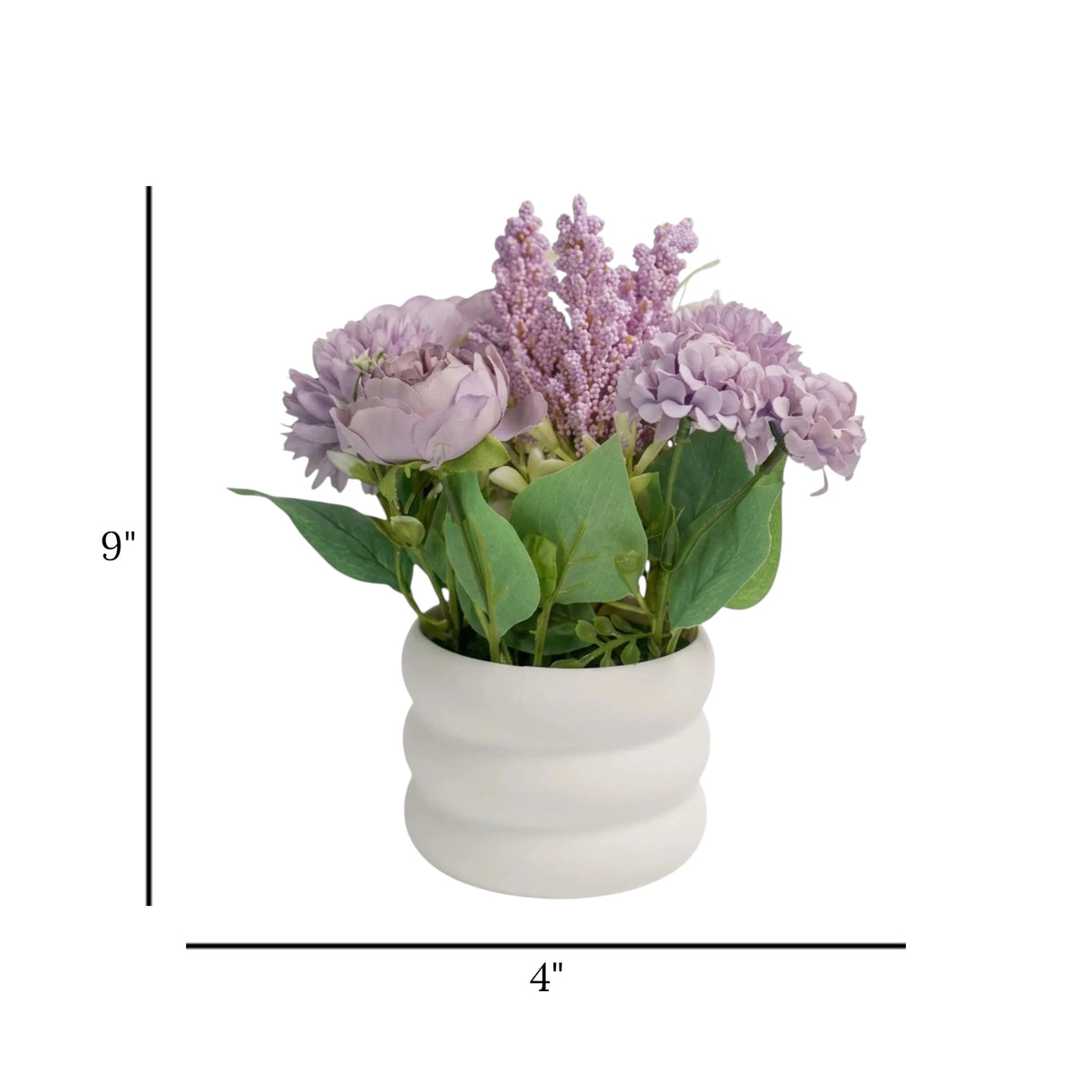 flower pot plastic mums purple 9''x4'' china