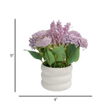 flower pot plastic mums purple 9''x4'' china