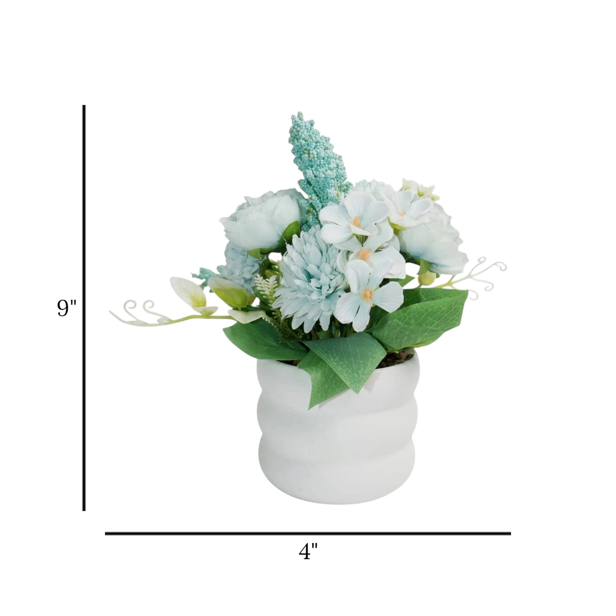 flower pot plastic mums sky blue 9''x4'' china