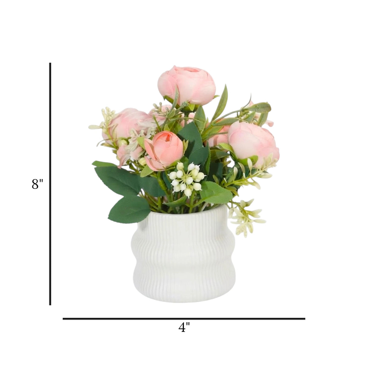 flower pot plastic rose pink 8"x4" china