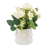 flower pot plastic rose white 8"x4" china