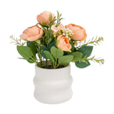 flower pot plastic rose peach 8"x4" china