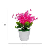 flower pot plastic faux foliage pink 9"x3" china