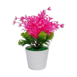 flower pot plastic faux foliage pink 9"x3" china