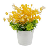 flower pot plastic faux foliage yellow 9"x3" china
