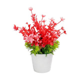 flower pot plastic faux foliage red 9"x3" china