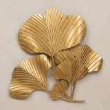 metal wall hanging 5 leaves golden 47"x43" china