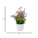 flower pot plastic faux foliage lavender 9"x3" china