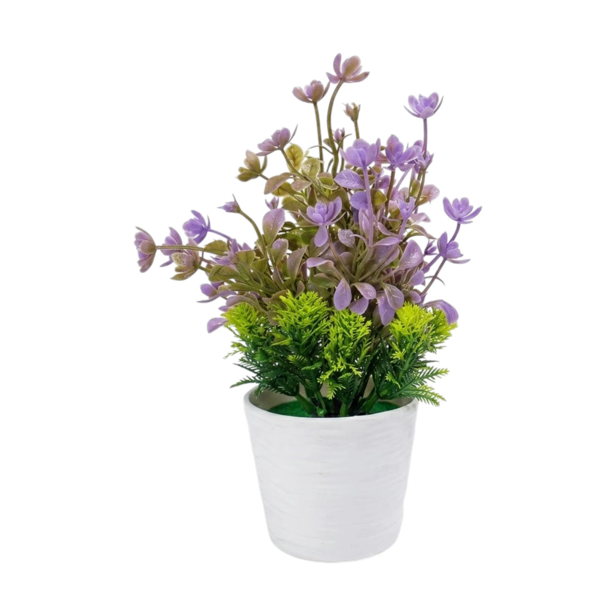 flower pot plastic faux foliage lavender 9"x3" china