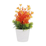 flower pot plastic faux foliage 2 tone orange 9"x3" china