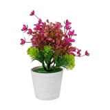 flower pot plastic faux foliage dark pink 9"x3" china