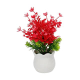 flower pot plastic faux foliage red 10"x3" china
