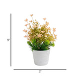 flower pot plastic faux foliage peach 9"x3" china