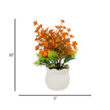 flower pot plastic faux foliage orange 10"x3" china