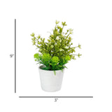 flower pot plastic faux foliage white 9"x3" china