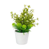 flower pot plastic faux foliage white 9"x3" china