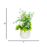 flower pot plastic faux foliage sea green 10"x3" china