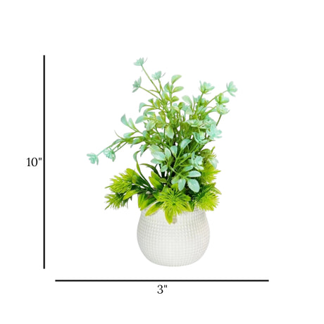 flower pot plastic faux foliage sea green 10"x3" china