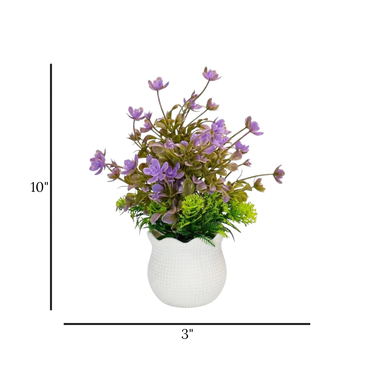 flower pot plastic faux foliage lavender 10"x3" china
