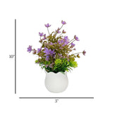 flower pot plastic faux foliage lavender 10"x3" china