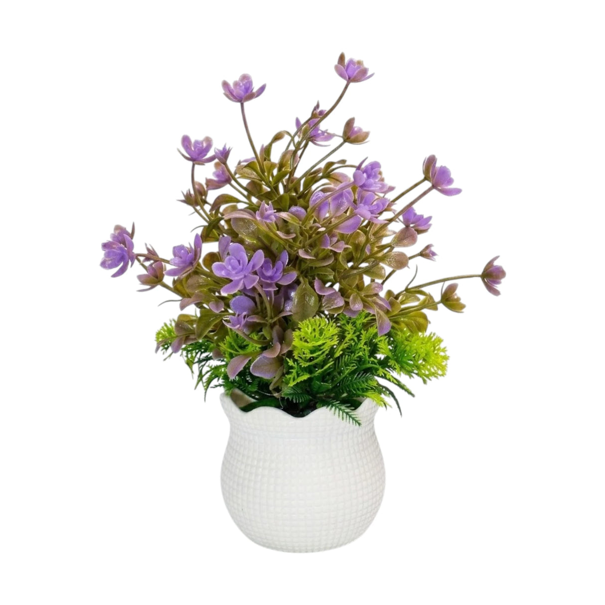 flower pot plastic faux foliage lavender 10"x3" china