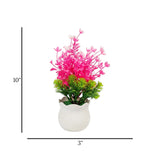 flower pot plastic faux foliage pink 10"x3" china