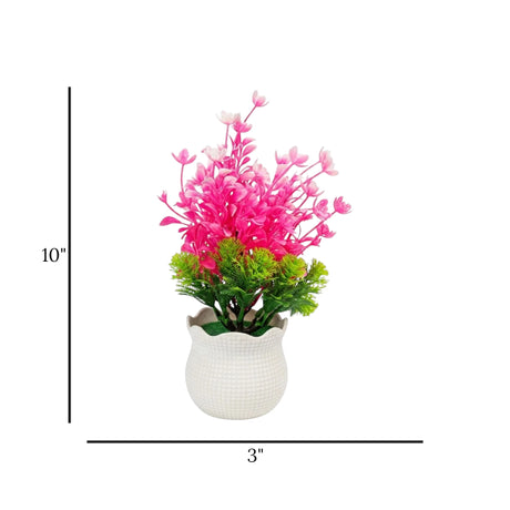 flower pot plastic faux foliage pink 10"x3" china