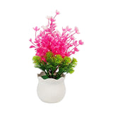 flower pot plastic faux foliage pink 10"x3" china