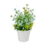 flower pot plastic faux foliage sea green 9"x3" china