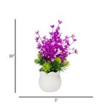 flower pot plastic faux foliage purple 10"x3" china
