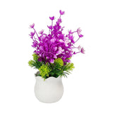 flower pot plastic faux foliage purple 10"x3" china