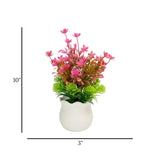 flower pot plastic faux foliage dark pink 10"x3" china