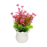 flower pot plastic faux foliage dark pink 10"x3" china