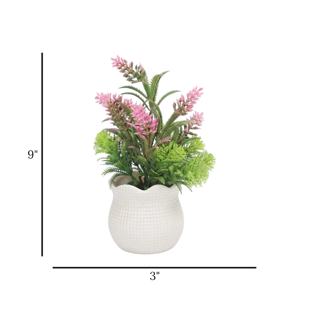 flower pot plastic faux bonsai pink 9"x3" china