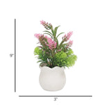 flower pot plastic faux bonsai pink 9"x3" china
