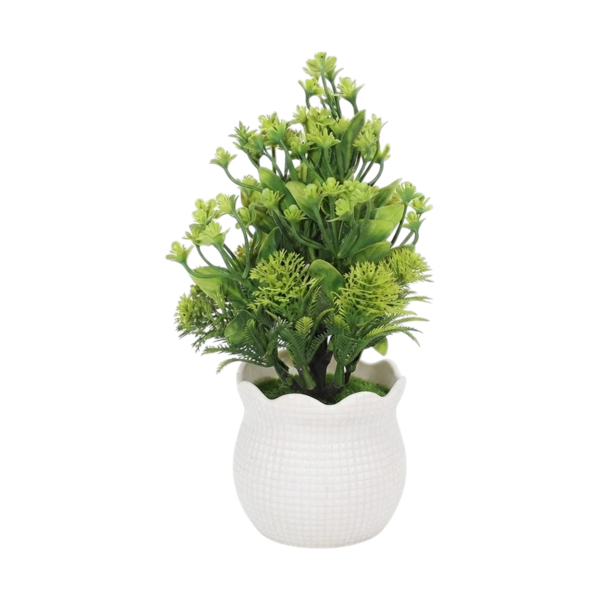 flower pot plastic faux foliage green 10"x3" china
